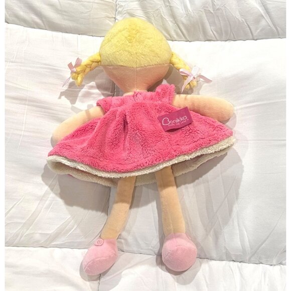 15" Bonikka blonde soft baby doll pink butterfly dress plush crib toy plush Home - Picture 5 of 12